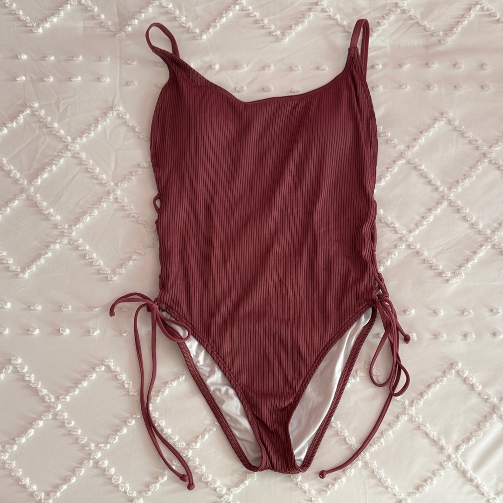 PINK Victoria's Secret Burgundy One Piece Swimsuit